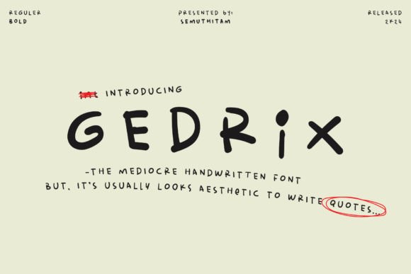 Gedrix: A Playful Display Font for Quirky Brand Identity