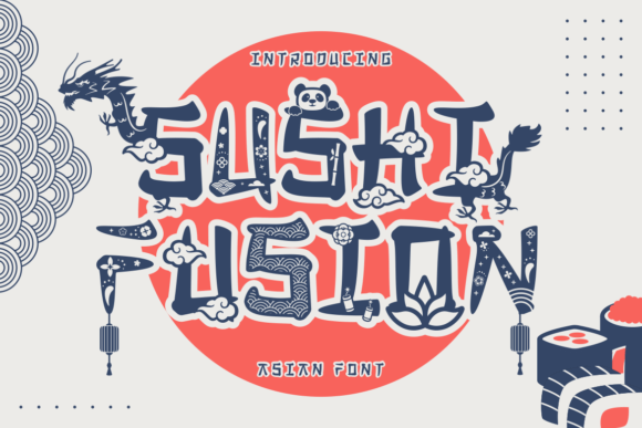 Sushi Fusion: A Playful Asian Theme Font for Editorial Design